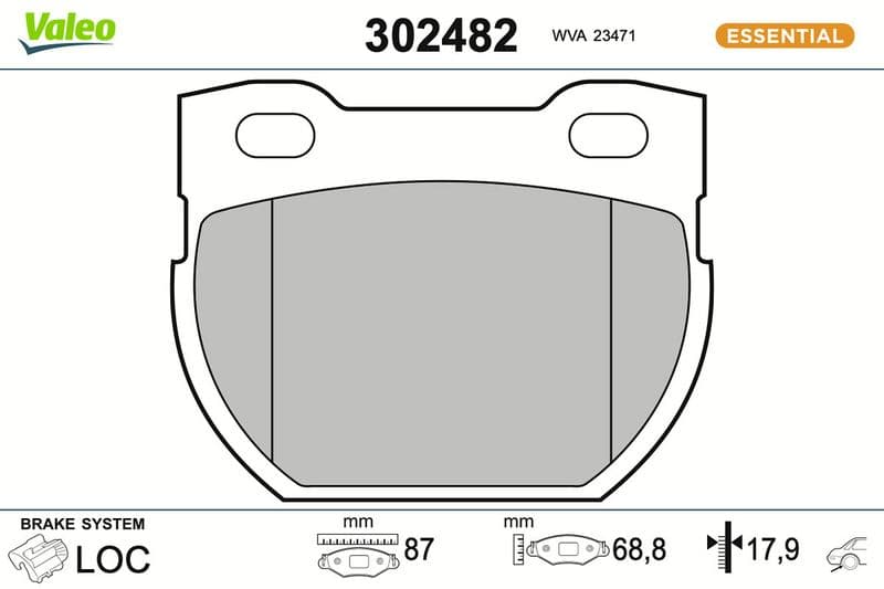 set placute frana,frana disc VALEO 302482