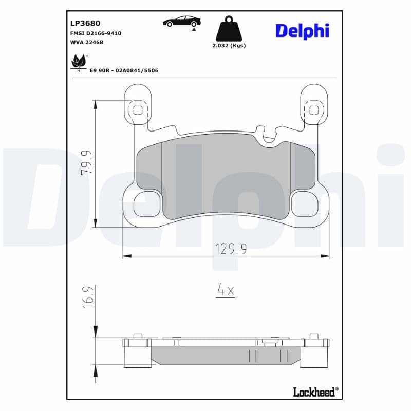 set placute frana,frana disc DELPHI LP3680