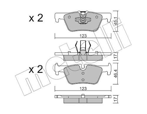 set placute frana,frana disc METELLI 22-0962-0
