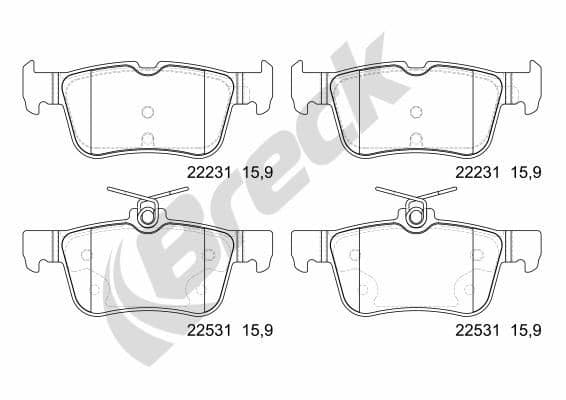 set placute frana,frana disc BRECK 22531 00 702 00