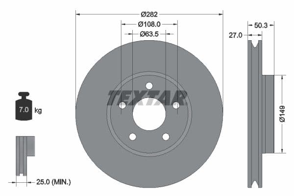 Disc frana TEXTAR PRO+ 92303405