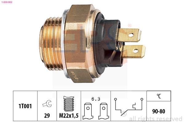 Comutator temperatura, ventilator radiator EPS Made in Italy - OE Equivalent 1.850.002
