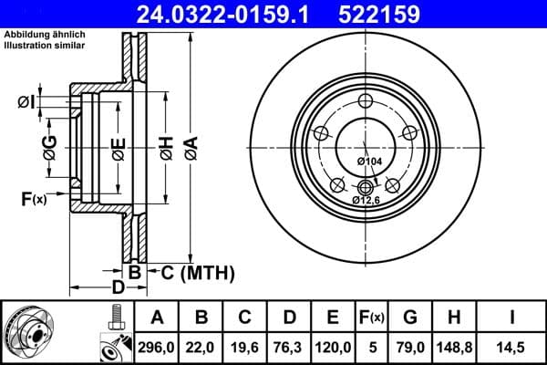 Disc frana ATE PowerDisc 24.0322-0159.1