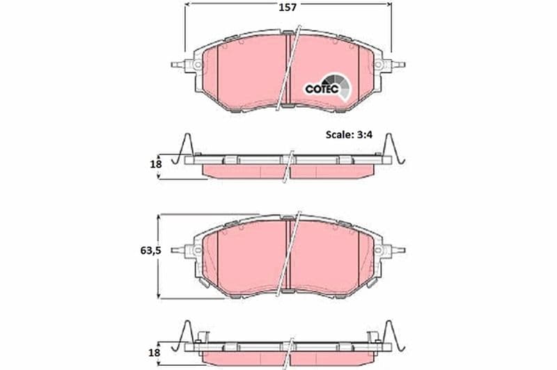 set placute frana,frana disc TRW COTEC GDB3372