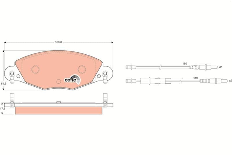 set placute frana,frana disc TRW COTEC GDB1449