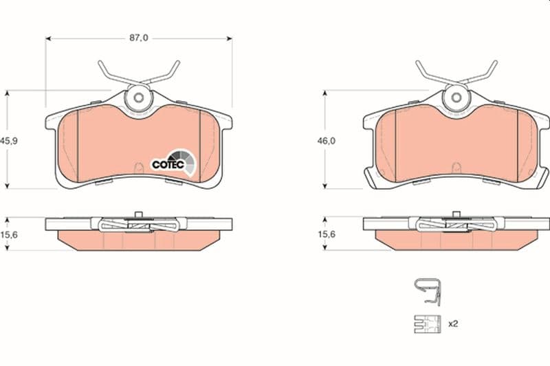 set placute frana,frana disc TRW COTEC GDB3334