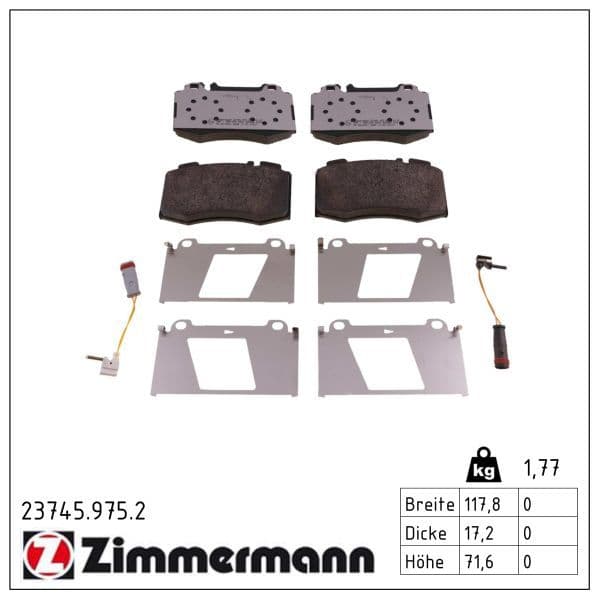 set placute frana,frana disc ZIMMERMANN rd:z 23745.975.2