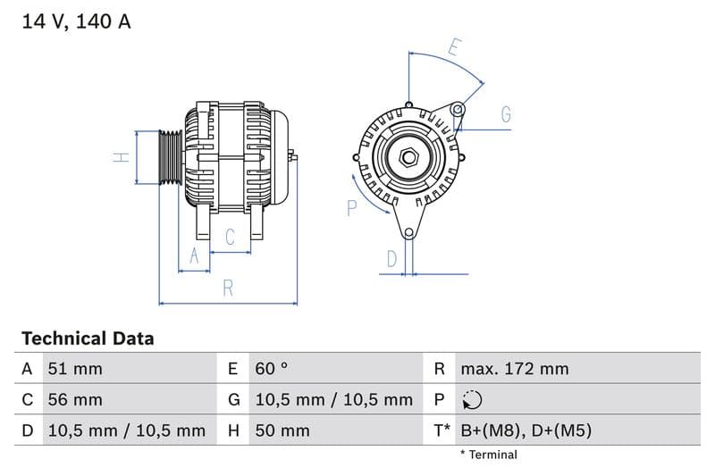 Generator / Alternator BOSCH 0 986 046 230