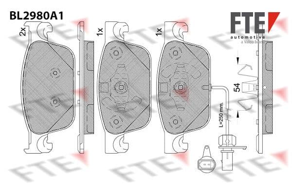set placute frana,frana disc FTE 9011226