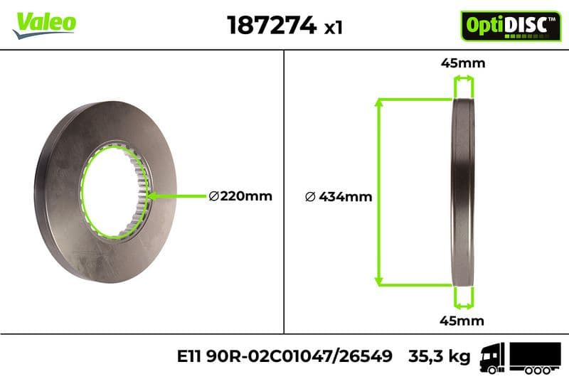 Disc frana VALEO OptiDISC 187274