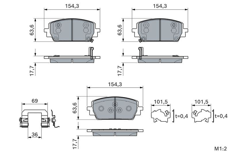 set placute frana,frana disc BOSCH 0 986 460 299