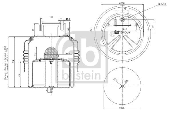 Burduf, suspensie pneumatica FEBI BILSTEIN 104537