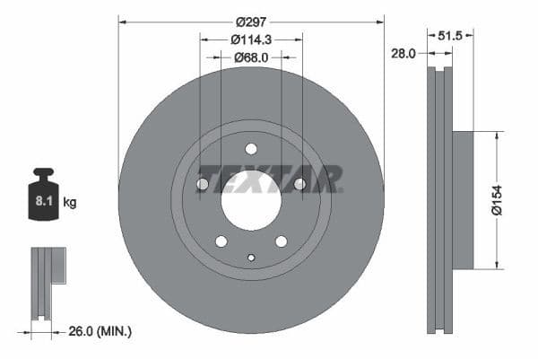 Disc frana TEXTAR PRO+ 92257405