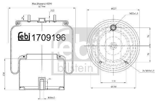 Burduf, suspensie pneumatica FEBI BILSTEIN 170919