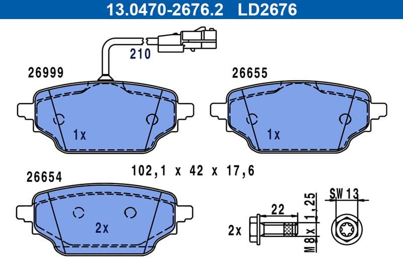 set placute frana,frana disc ATE Ceramic 13.0470-2676.2