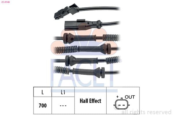 senzor,turatie roata FACET Made in Italy - OE Equivalent 21.0146