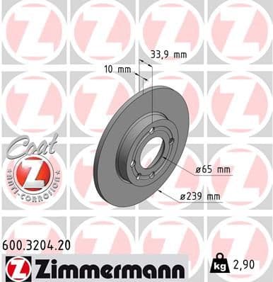 Disc frana ZIMMERMANN COAT Z 600.3204.20