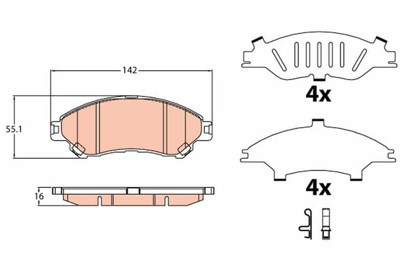 set placute frana,frana disc TRW GDB3633