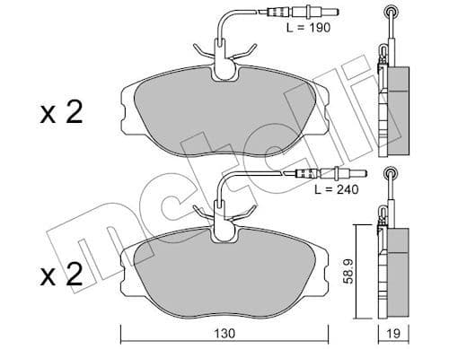 set placute frana,frana disc METELLI 22-0072-3