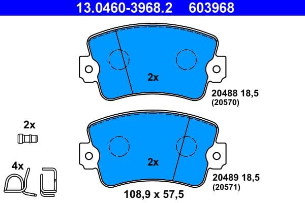 set placute frana,frana disc ATE 13.0460-3968.2