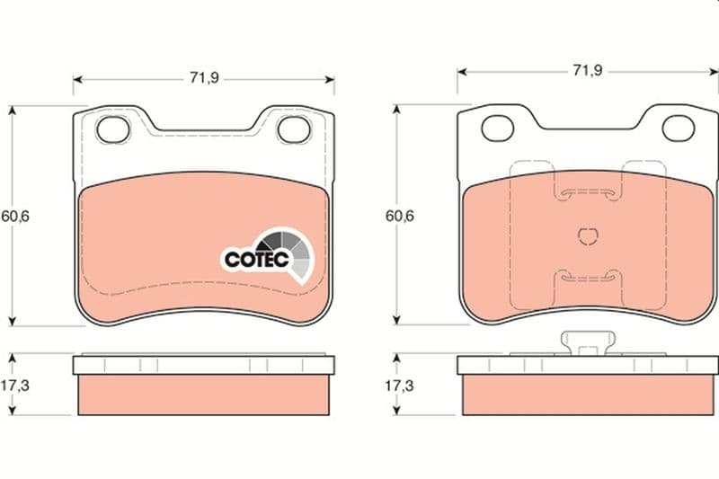 set placute frana,frana disc TRW COTEC GDB1279