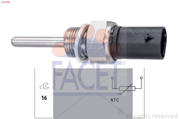 Senzor, temperatura gaze evacuare FACET Made in Italy - OE Equivalent 22.0258