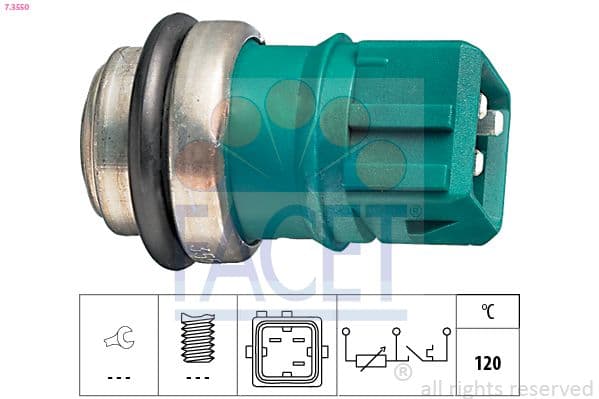 senzor,temperatura lichid de racire FACET Made in Italy - OE Equivalent 7.3550
