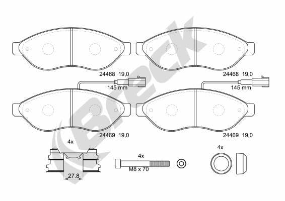 set placute frana,frana disc BRECK 24469 00 703 10