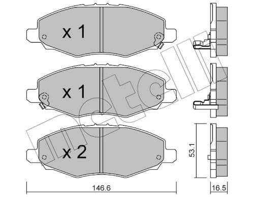 set placute frana,frana disc METELLI 22-0798-0
