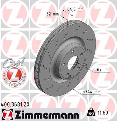 Disc frana ZIMMERMANN COAT Z 400.3681.20
