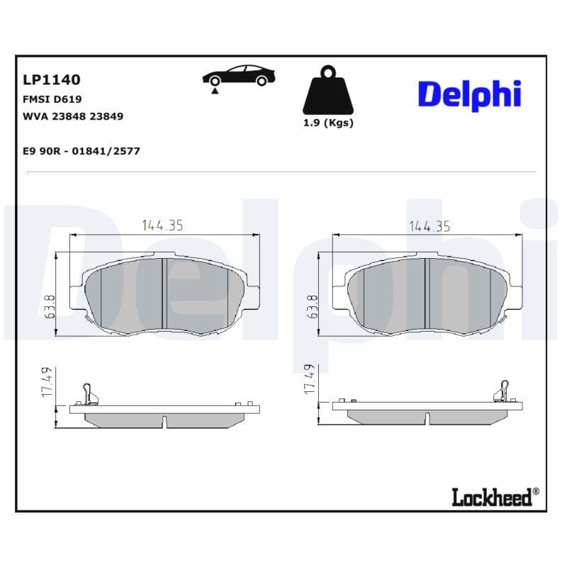 set placute frana,frana disc DELPHI LP1140