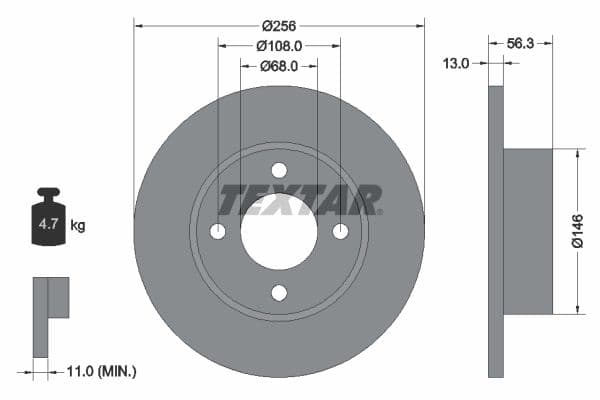 Disc frana TEXTAR 92057800