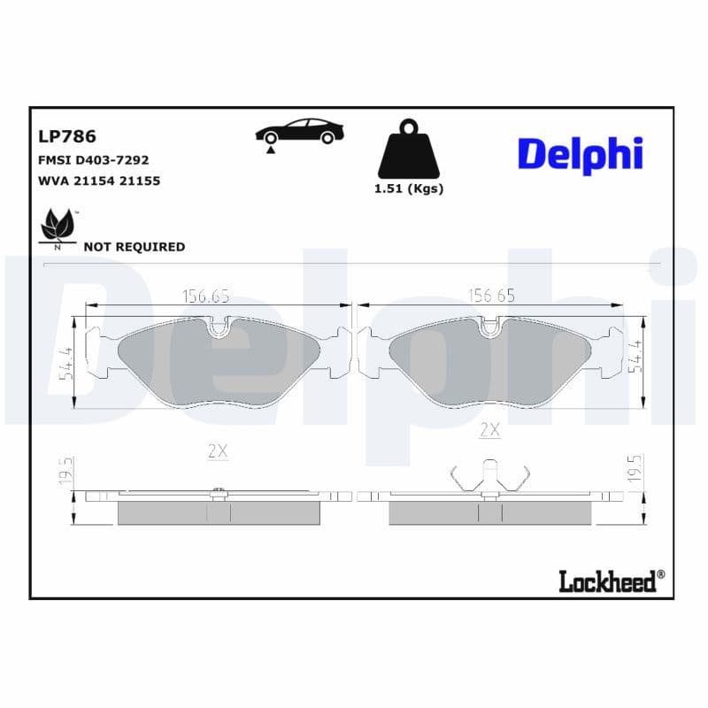 set placute frana,frana disc DELPHI LP786