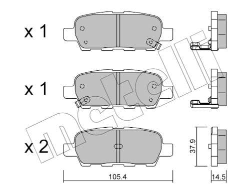 set placute frana,frana disc METELLI 22-0612-0