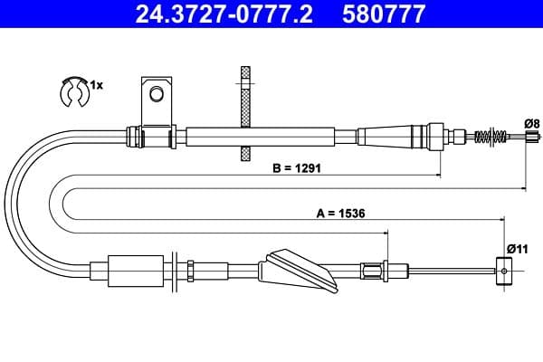 Cablu, frana de parcare ATE 24.3727-0777.2