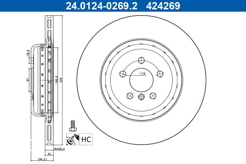Disc frana ATE 24.0124-0269.2