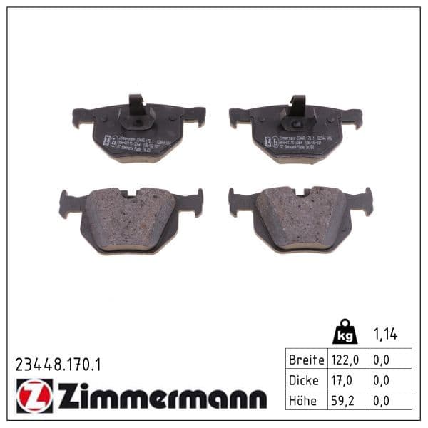 set placute frana,frana disc ZIMMERMANN 23448.170.1