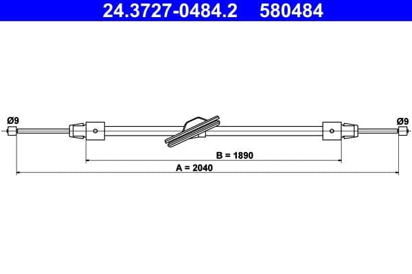 Cablu, frana de parcare ATE 24.3727-0484.2