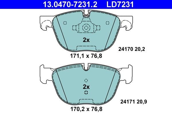 set placute frana,frana disc ATE Ceramic 13.0470-7231.2