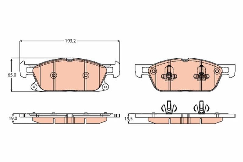 set placute frana,frana disc TRW GDB2167
