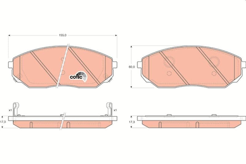 set placute frana,frana disc TRW COTEC GDB3343