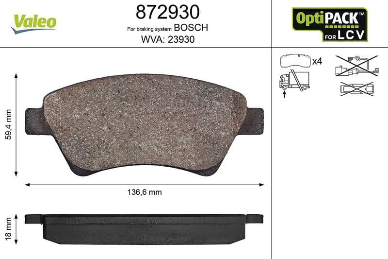 set placute frana,frana disc VALEO 872930