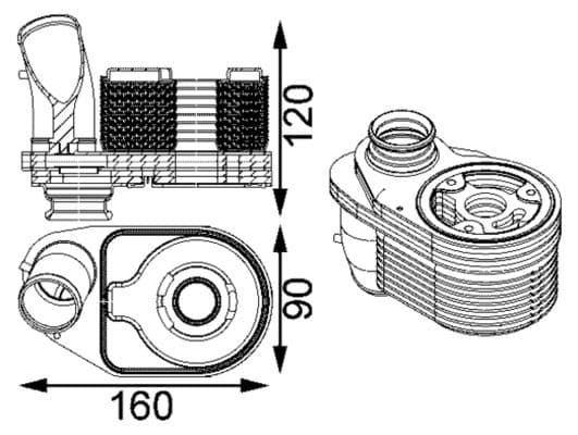 Radiator ulei, ulei motor MAHLE BEHR CLC 203 000S