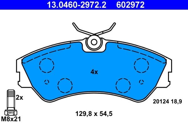 set placute frana,frana disc ATE 13.0460-2972.2