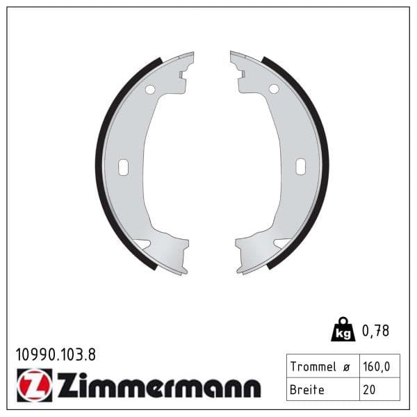 Set saboti frana, frana de mana ZIMMERMANN 10990.103.8