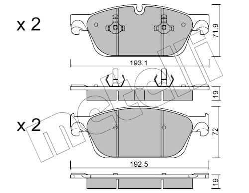 set placute frana,frana disc METELLI 22-0967-0