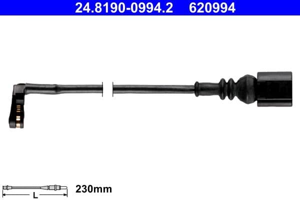 senzor de avertizare,uzura placute de frana ATE 24.8190-0994.2