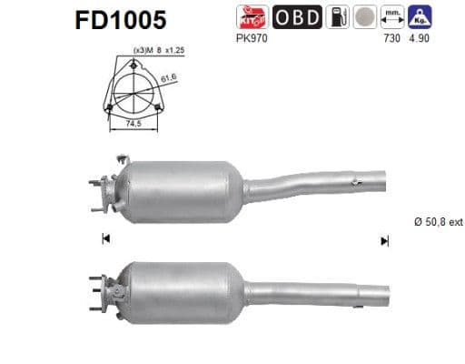 Filtru funingine/particule, sist.de esapament AS-PL FD1005