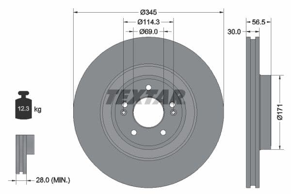 Disc frana TEXTAR PRO+ 92314805