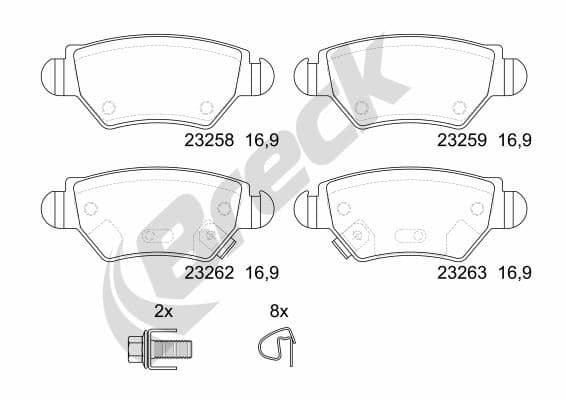 set placute frana,frana disc BRECK 23258 00 704 10